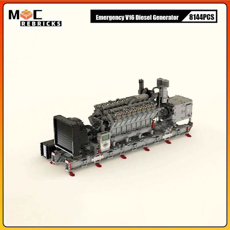 MOC City Electricity Emergency V16 Diesel Generator Building Blocks Model Bricks Boy  Toys Xmas Gift