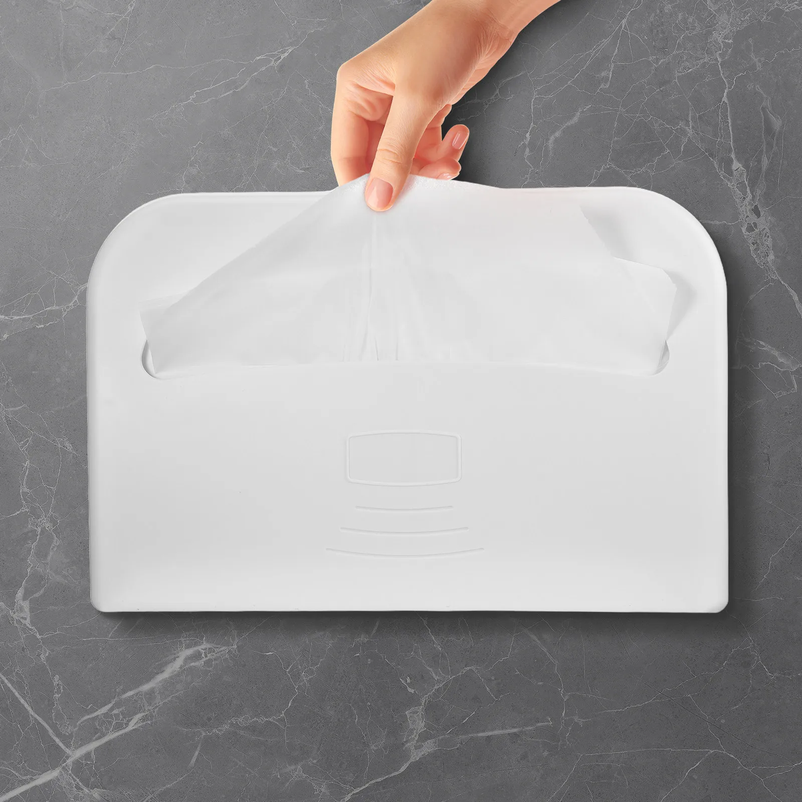 Toilet Seat Cover Dispenser Wall Mounted Plastic Holder Rack for Bathroom Washroom Large Capacity Multi Purpose Organizer