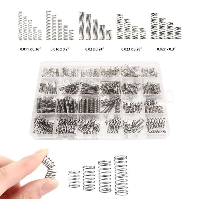 300PCS Compression Springs Assortment Kit 23 Sizes Small Spring 304 Stainless Steel Mechanical Mini Springs for DIY Repair