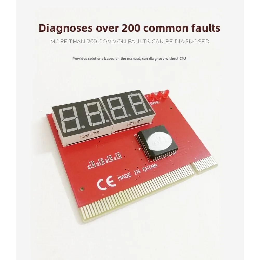Motherboard Diagnostic Card with Four-Digit LCD Display for PCI Motherboard POST Code Reading and Hardware Issue Detection