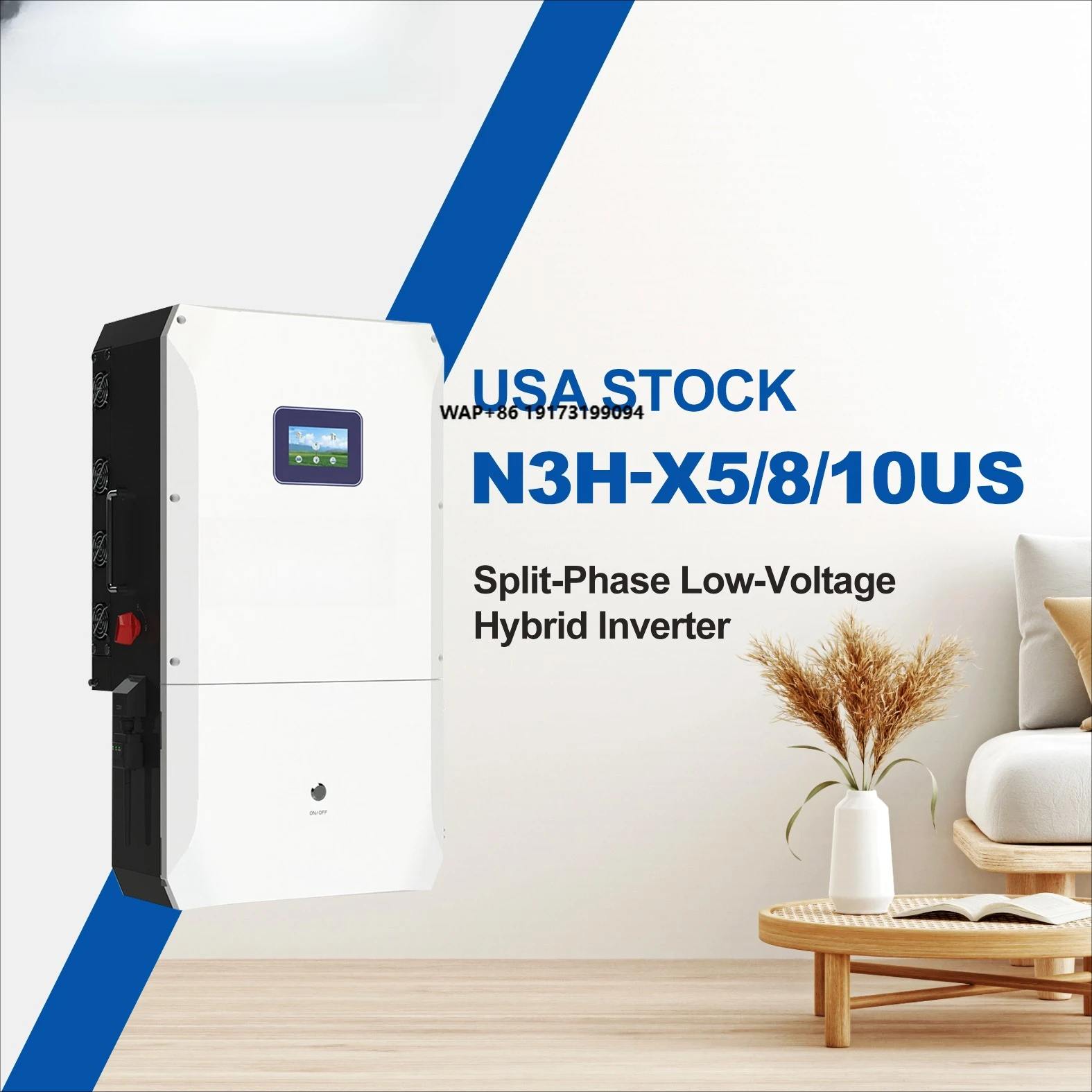 AMENSOLAR Hybrid Inverter 4 5kw 8kw 10kw CEC Listed Solar Energy Storage Inverter with 240VAC Output 110V-220V Split Phase
