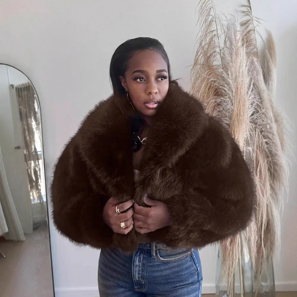 เสื้อโค้ทขนมิงค์สำหรับผู้หญิง ฤดูหนาว ปี 2025 ขนยาว หนา อุ่น พร้อมซับในขนสัตว์ ป้องกันลม แบบเปิดตะเข็บ  เสื้อโค้ทขนสัตว์รักษ์โลกสำหรับผู้หญิง