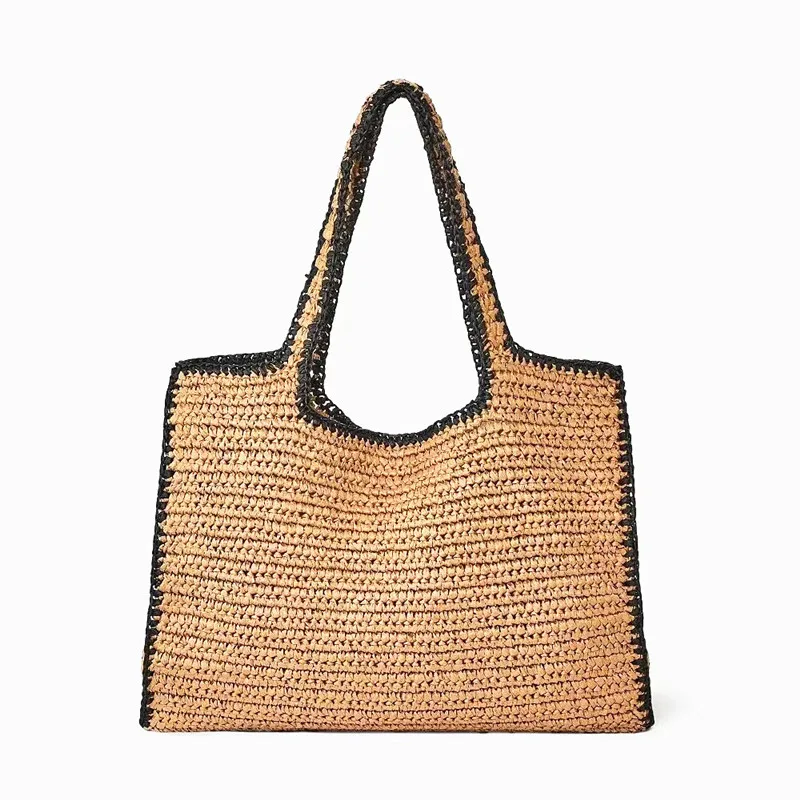 Beach Tote Bags For Women Luxury Handbag Purses 2026 New In Straw Weave Top Handle Large Capacity Shoulder Bag