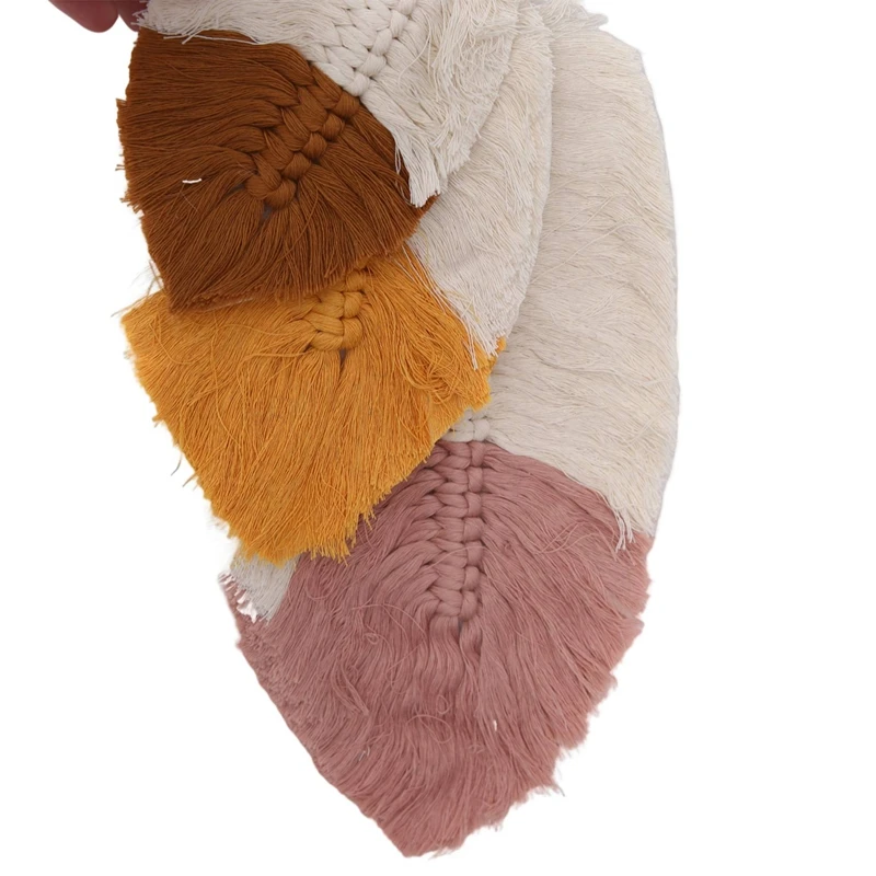 ABPP-여러 가지 빛깔의 잎 모양의 Macrame 벽 매달려 목화 직조 침실 홈 장식에 대한 수제 벽 장식