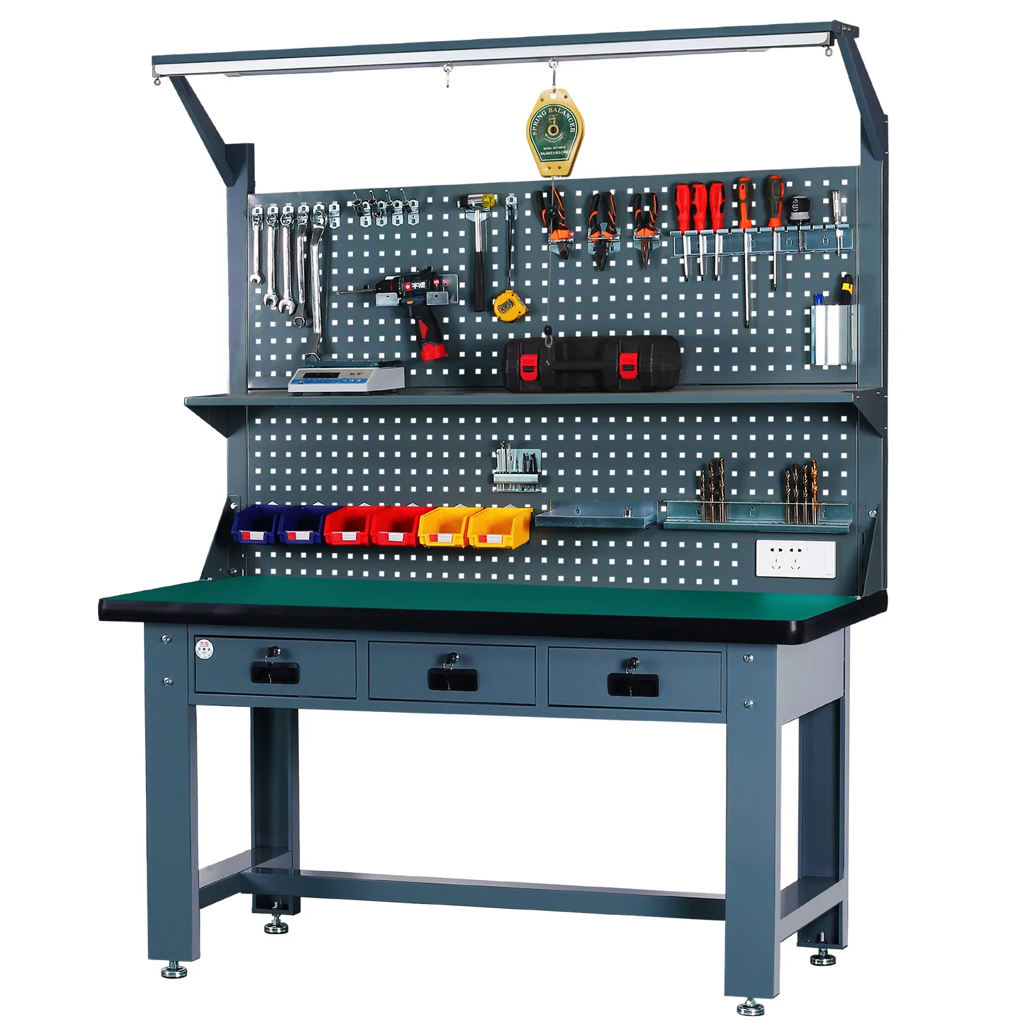 Heavy-duty fitter anti-static workbench workshop assembly and maintenance console stainless steel factory tool table