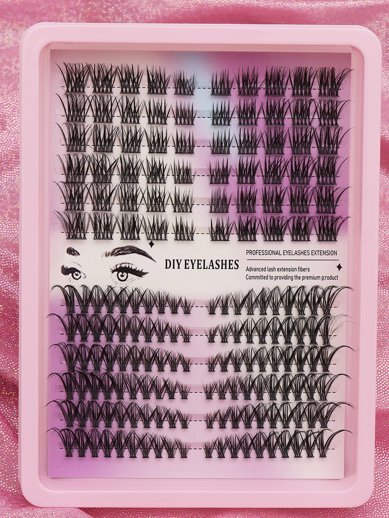 180 ciglia personalizzate miste a grappolo per occhi colorati, ciglia naturali, feste e club, riunioni quotidiane, feste e club