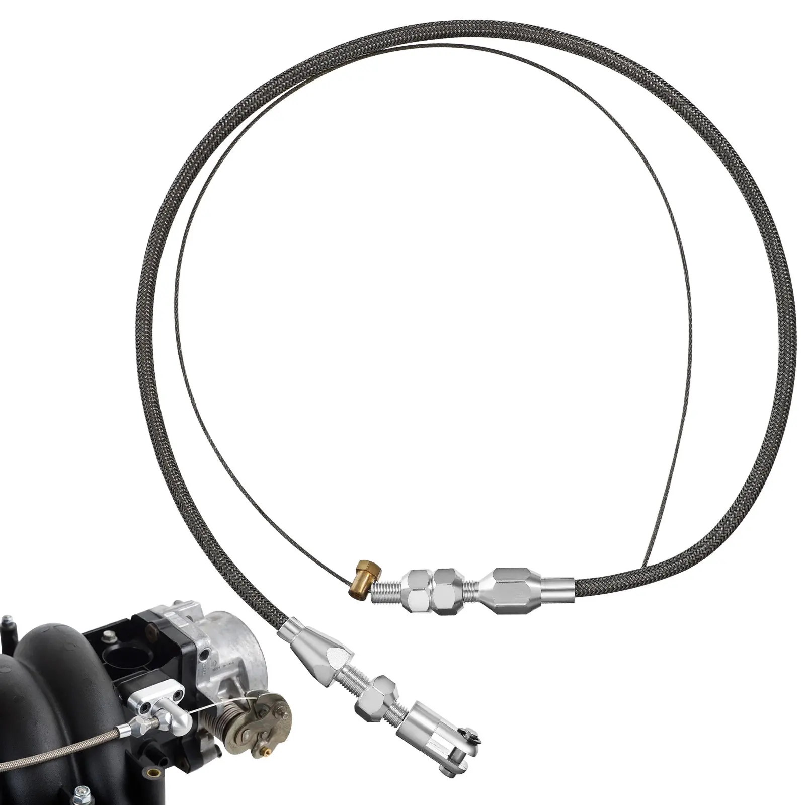 24 Inch Braided Throttle Cable Kit Smooth Control Easy Installation Enhanced Safety Car Parts Motorcycle Accessories