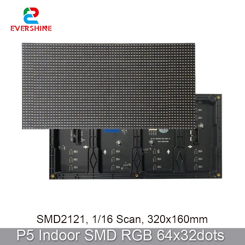 

LED Display Matrix Module P5 RGB SMD2121 Indoor 1/16Scan 320x160mm 64x32 Dots Panel Full color For LED Display Screen