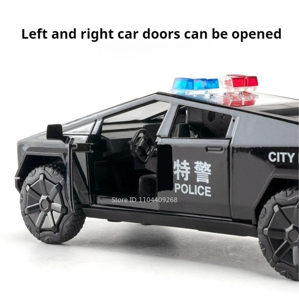 Schaal 1:32 Pickup Model Speelgoedauto Metaal Diecast Openbare Beveiliging Terreinwagen Speelgoed 110 Muziek Lichtmodellen Politieauto's Ornamenten