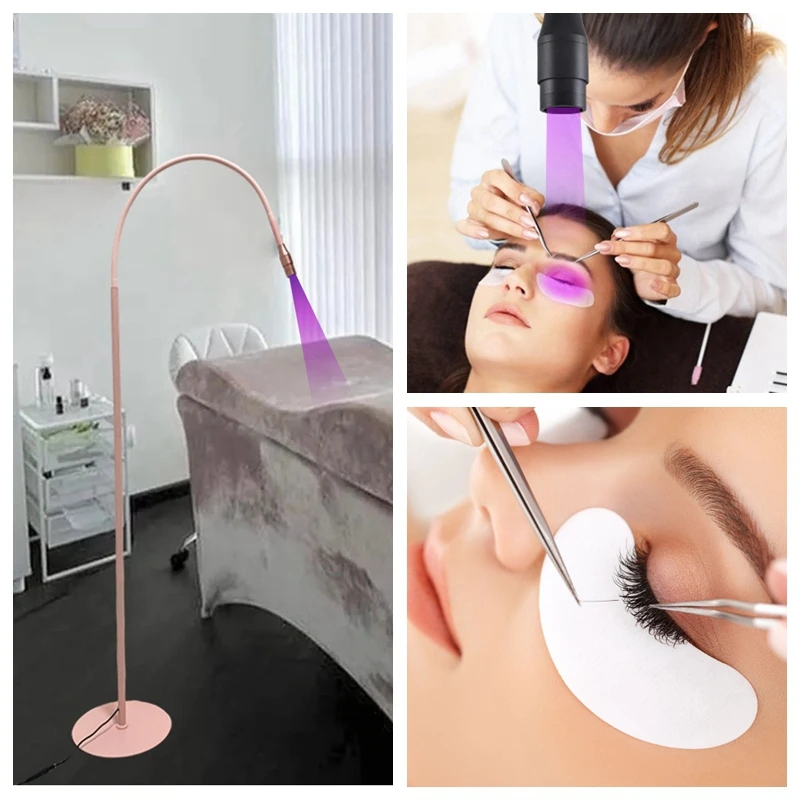 Censroom 10W Eyelash UV Lamp Pink Floor with Foot Pedals Eyelashes Extension Nail Dryer Grafting Glue Fast Curing Light