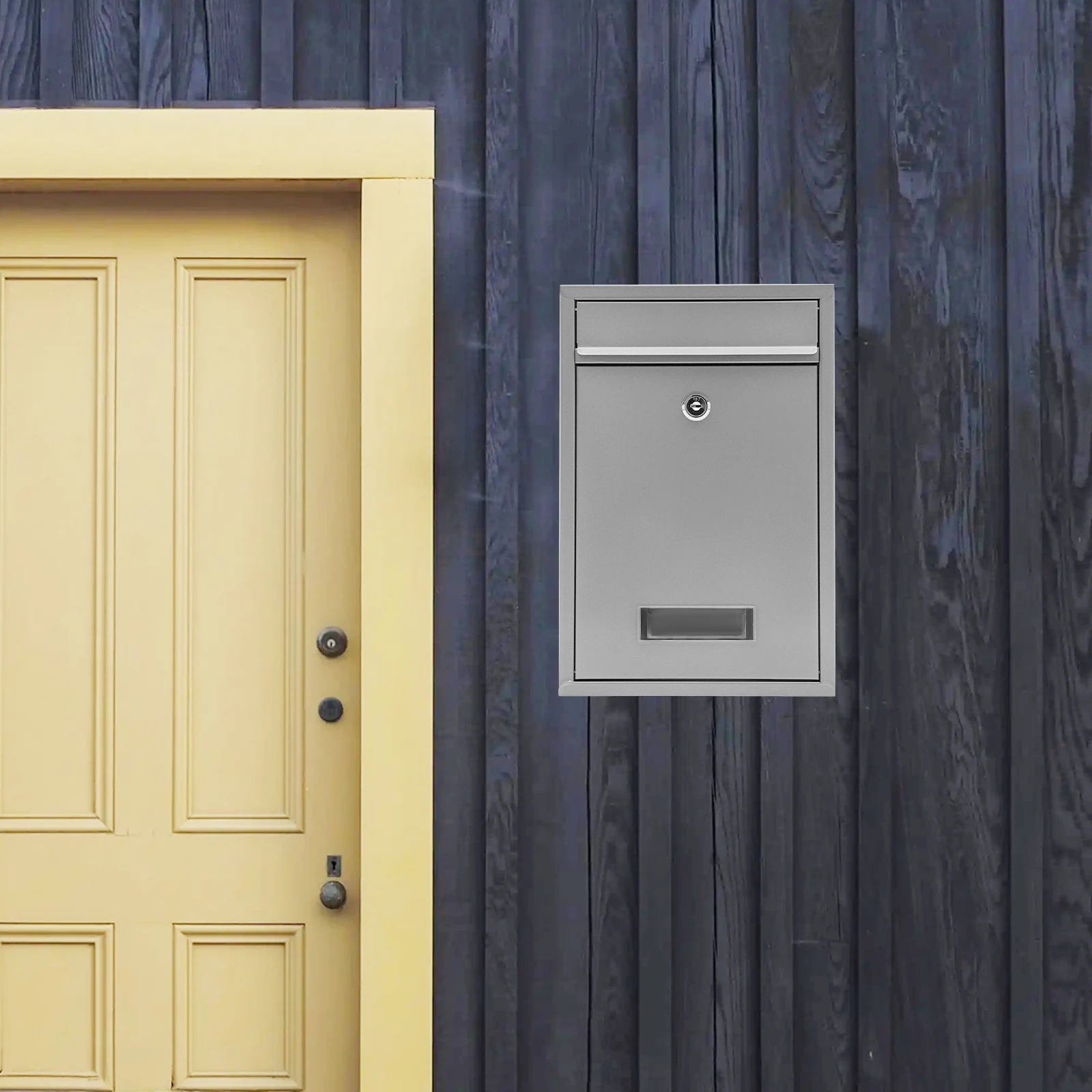 

Durable Wall-Mounted Rustproof Mailbox with Lock and 2 Keys, Bent Edge Design, Space-Saving for Residential/Company/School