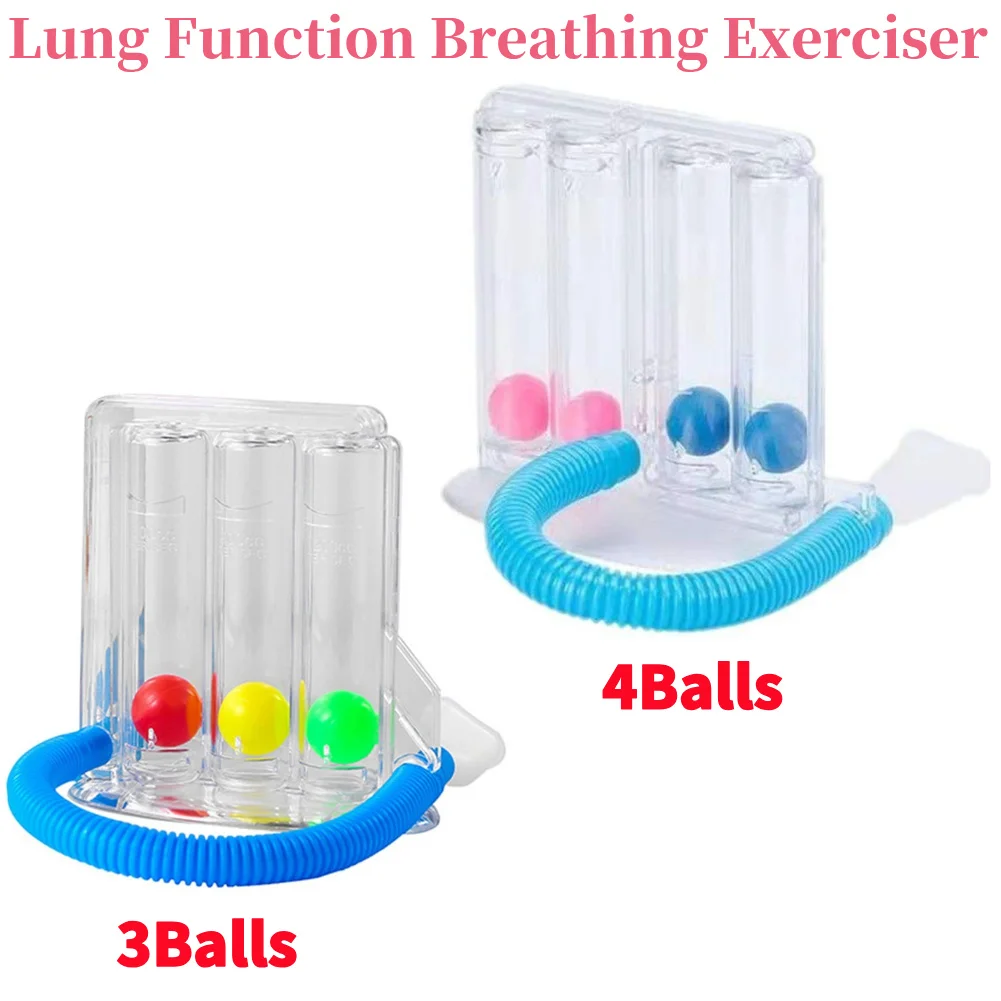 Sistema de Medición de Respiración con 3 Pelotas, Ejercitador Pulmonar Suave, Resistente a Caídas, Portátil, para Mejora y Rehabilitación