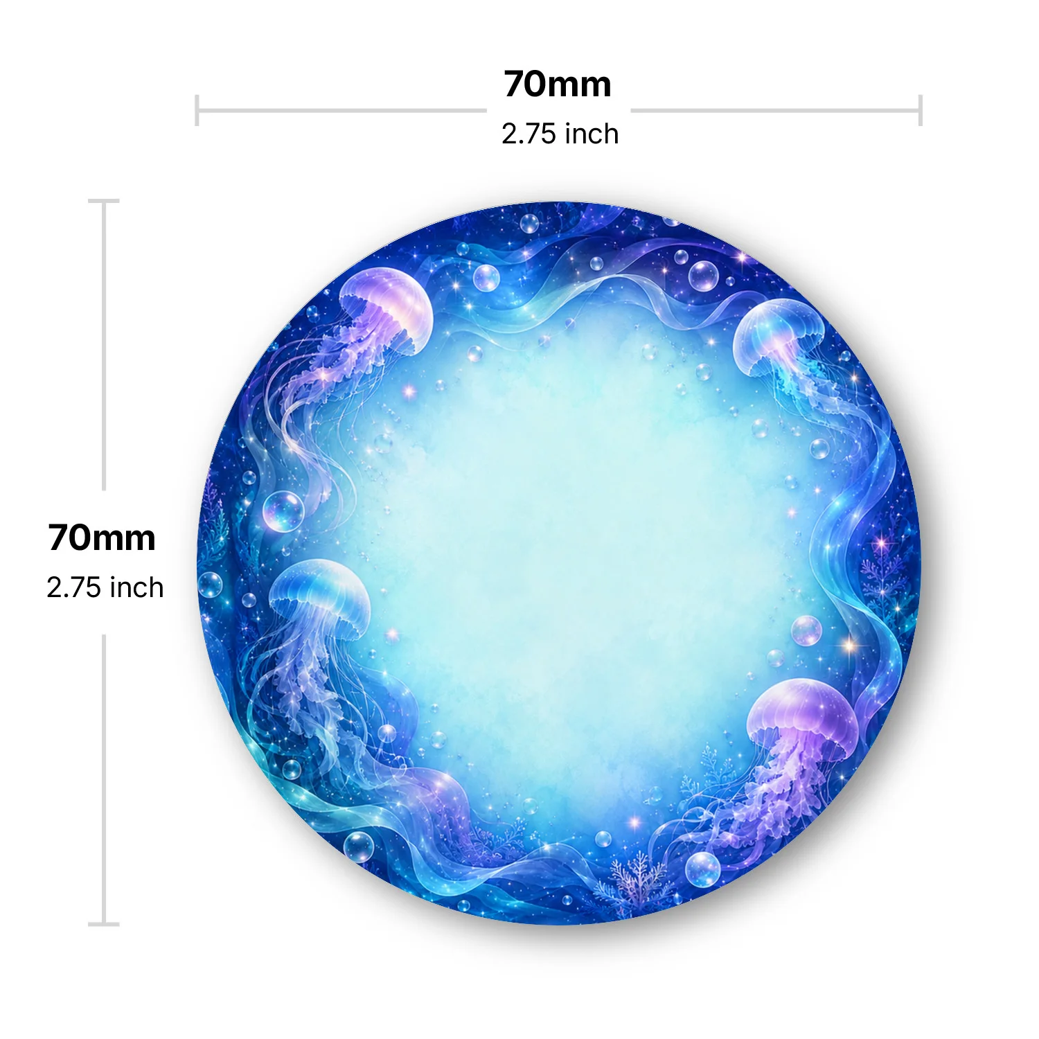 2PCS Jellyfish Ocean Round Sticky Notes 100 Sheets Blue Purple Sea Life Memo Pads Writing Reminder Notes Office School Stationer