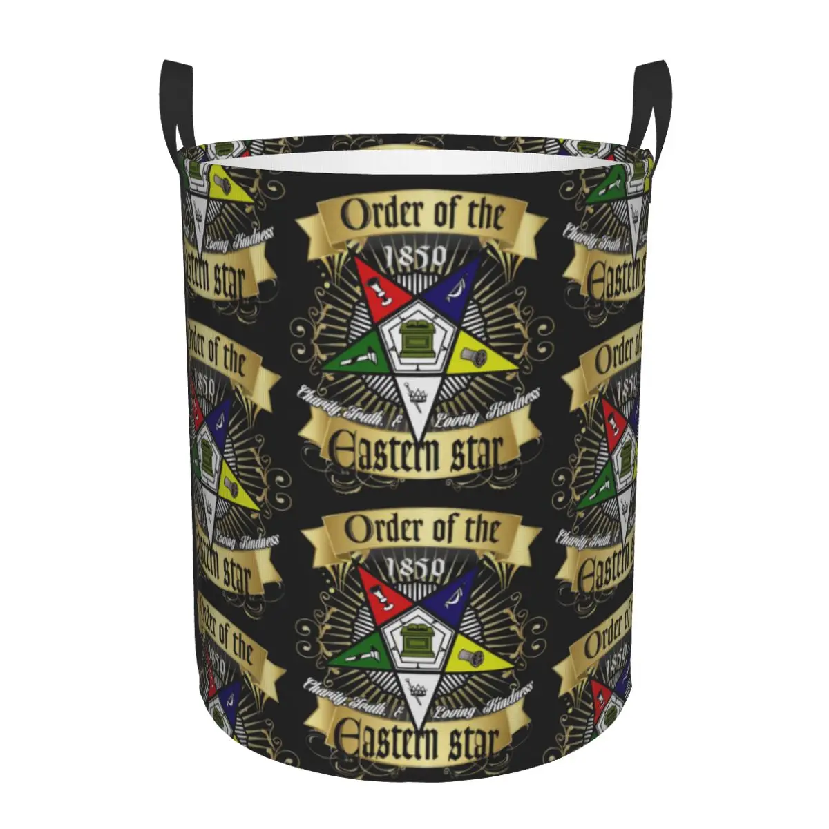 Custom Oes Style Order Of The Eastern Star Logo Sistar Freemason Laundry Basket…