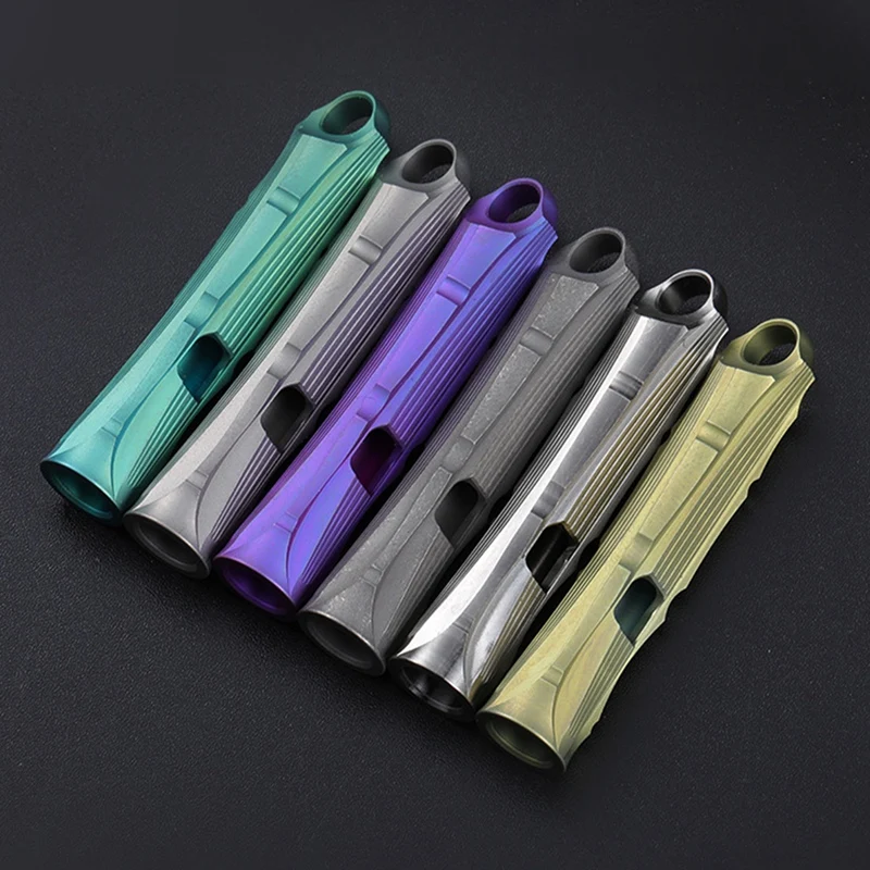 New-Titanium Alloy Single Tube Whistle Practical Portable Elegant Outdoor Tool Pendant Key Ring Accessories