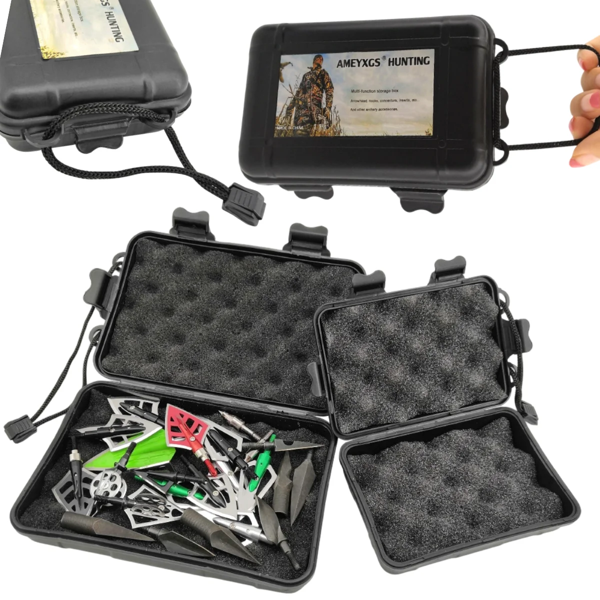 

Archery Arrowhead Storage Box Arrow Nock PlasticBase S/M/L Size Portable Storage Case Bow and Arrow Shooting Hunting Accessories