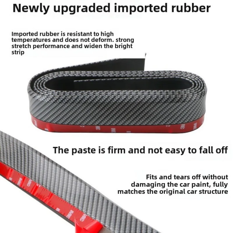 Car Front Bumper Lip Strip Spoiler Side Skirt Accessories Rubber Lip Strips Anti Wear And Tear Protect Decorate Strip 2.5 Meters