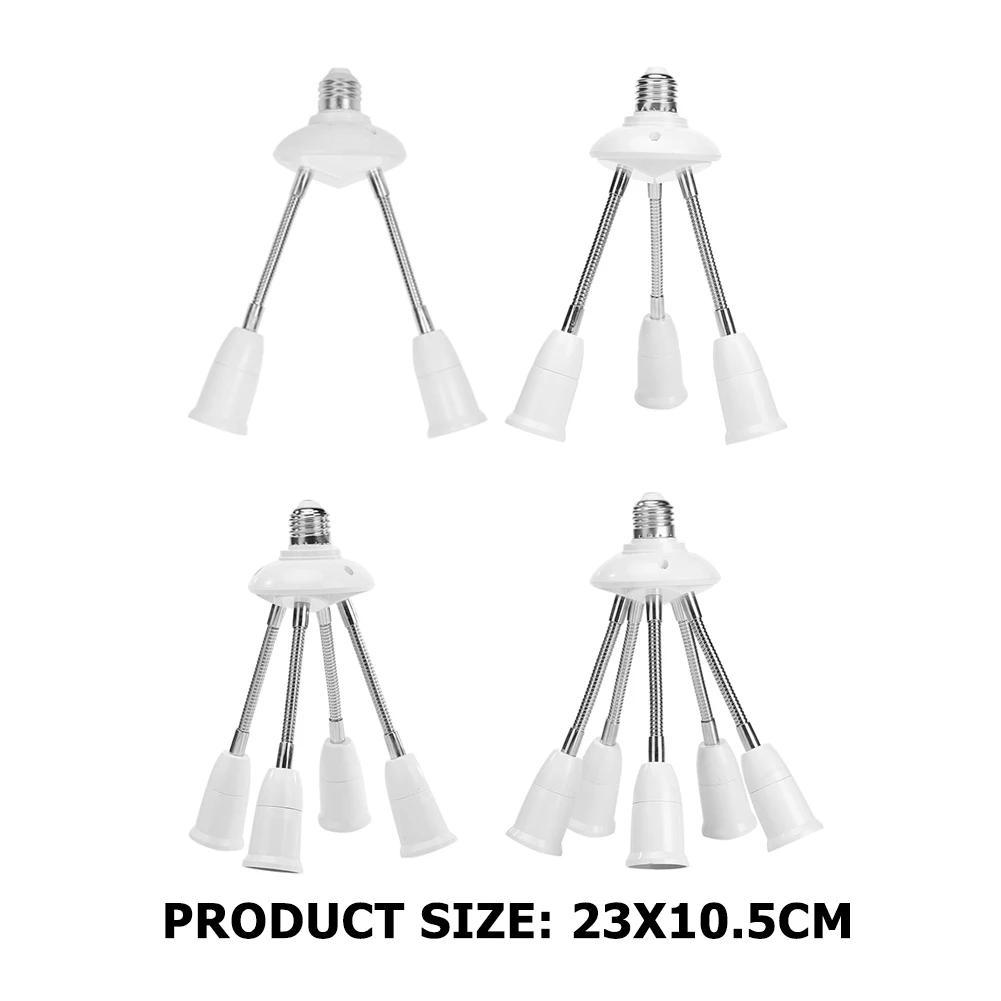 Household White E27 Lamp Bases Adjustable Rotary  LED Light Bulbs Socket Holder Adapter Converter Easy To Use