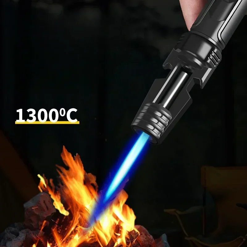 1300° Double sided Bottle Opener Windproof Jet Flame Butane Gas Torch Lighter Outdoor BBQ Kitchen Cigar Lighters Smoking Gifts