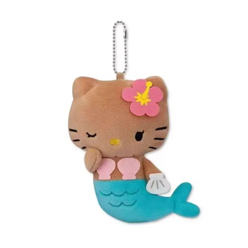 

Hello Kitty Pendant Sanrio Kawaii Creative Mermaid Surfboard Cute Cartoon Plush Toy Girl Heart Bag Gift Pendant Toys for Kids