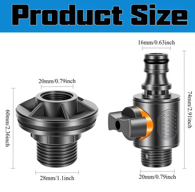 Adjustable Flow Control Water Tank Outlet Connector Bulkhead Fitting Quick Release Garden Hose Adapter For Water Barrel