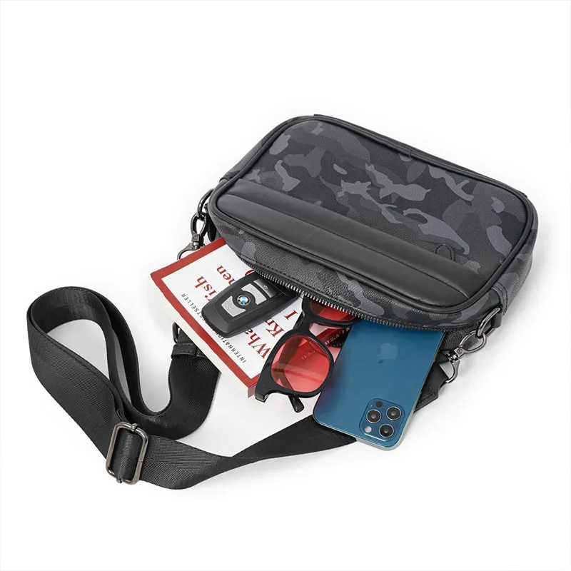 New Camouflage Shoulder Bag Men Casual Fashion Square Crossbody Bag Men's Messenger Bag Small Flap Single Shoulder Bag Male