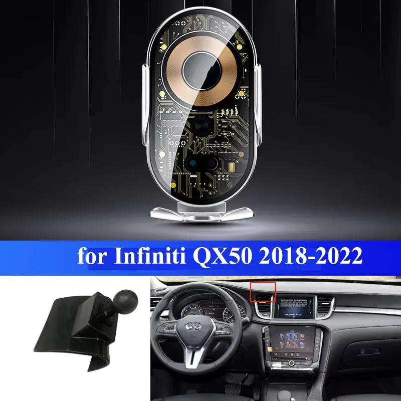 30W Wireless Charger Automatic Car Phone Holder Car Air Vent Stand for Infiniti Q50 QX60 QX50 2018 2019 2020 2021 2022