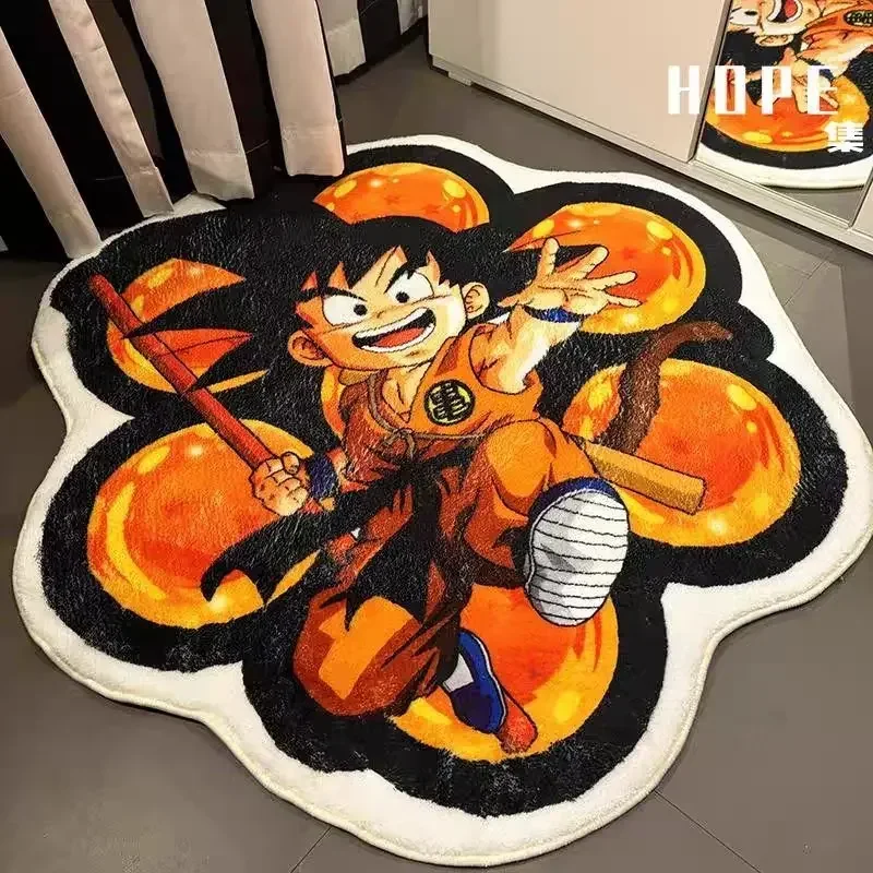 Anime dos desenhos animados dragon ball goku chapéu de palha grupo bandeira tapete curto veludo grosso quarto, sala estar, tapete da porta, cobertor cabeceira