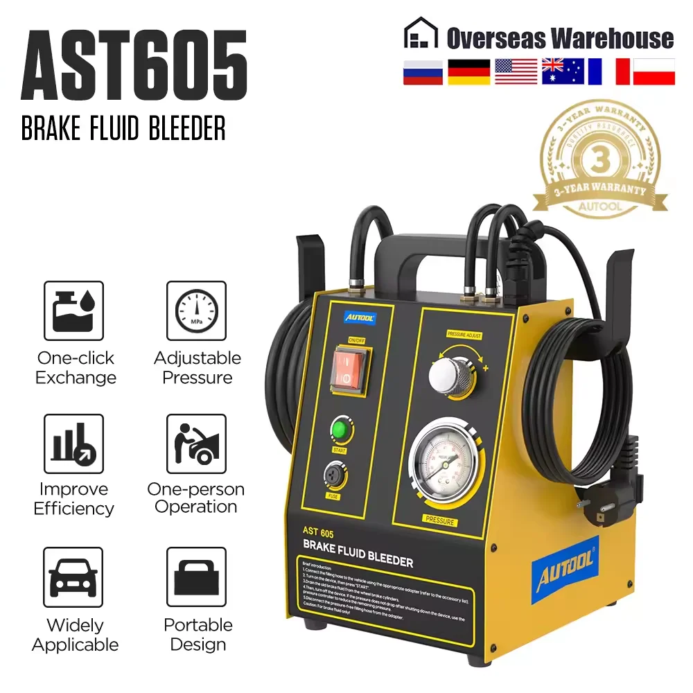 Pompa di spurgo del liquido dei freni per auto Estrattore rapido Scambiatore di olio Strumento automobilistico per AUTOOL AST603 per la manutenzione dei veicoli