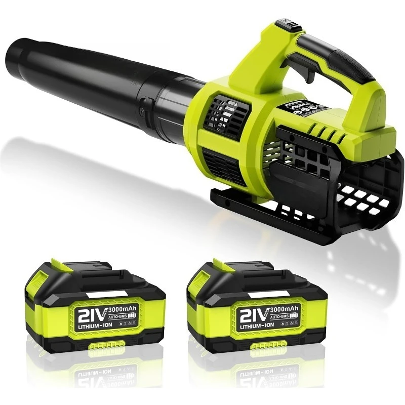 

Cordless Leaf Blower 21V Electric Leaf Blower with (2) 3.0Ah Batteries and Fast Charger, Variable Speed, Turbo Mode, Batte