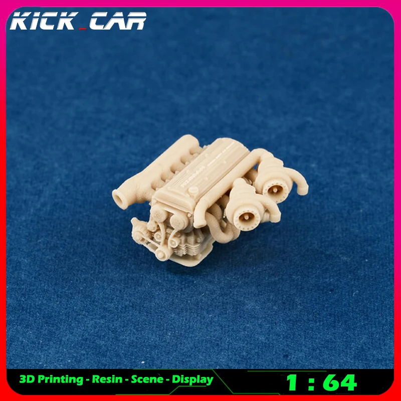 Kickcar 1/64 Vehicle Engine Model Car Diorama Uncolored Resin Garage Scene Repair Tools Decoration Simulation Scene Toy