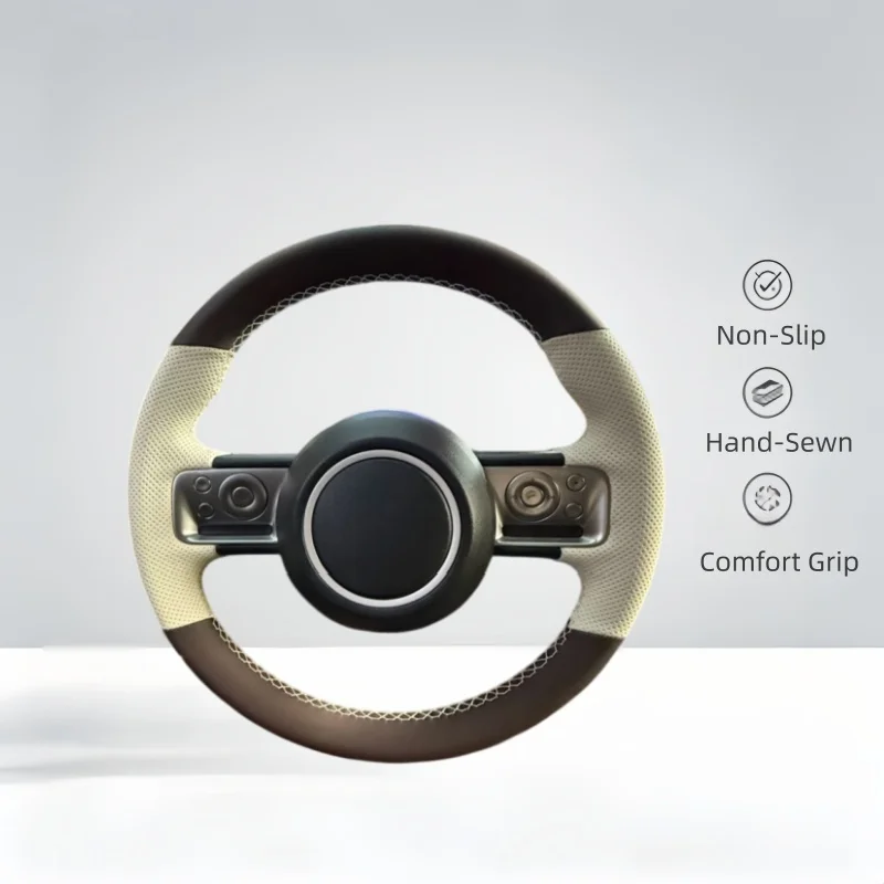 Car Steering Wheel Cover Non-Slip For Wuling Hongguang mini 3 Macaron Bingo Plus Microfiber Leather Steering Wrap Braid Cover