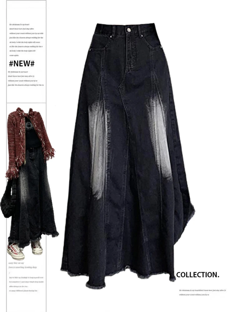 

Women Black Gothic Skirt Fashion Korean A-Line Skirt Vintage Harajuku Streetwear 90s Y2k Emo 2000s Elegant Skirt Trashy Clothes