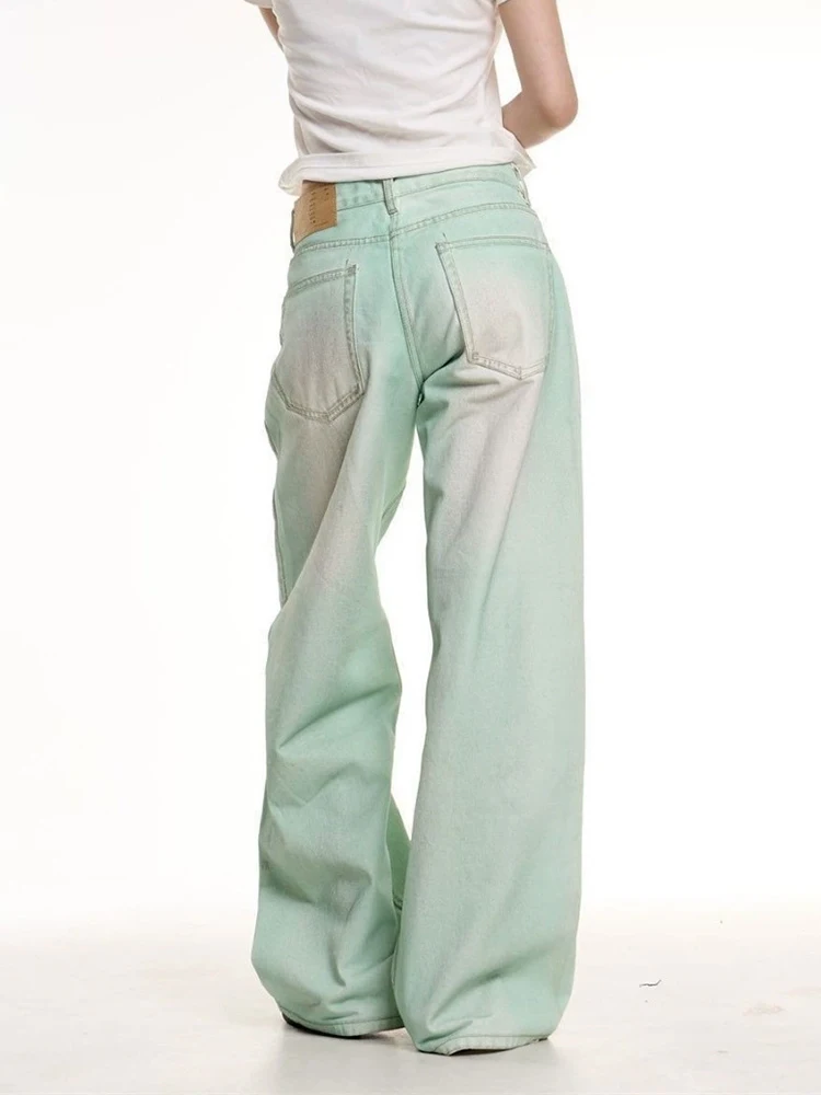 Y2K 한국 여성 청바지 헐렁한 로우 라이즈 Trashy Denim Pants Aesthetic 하라주쿠 펑크 스타일 Summer Chic