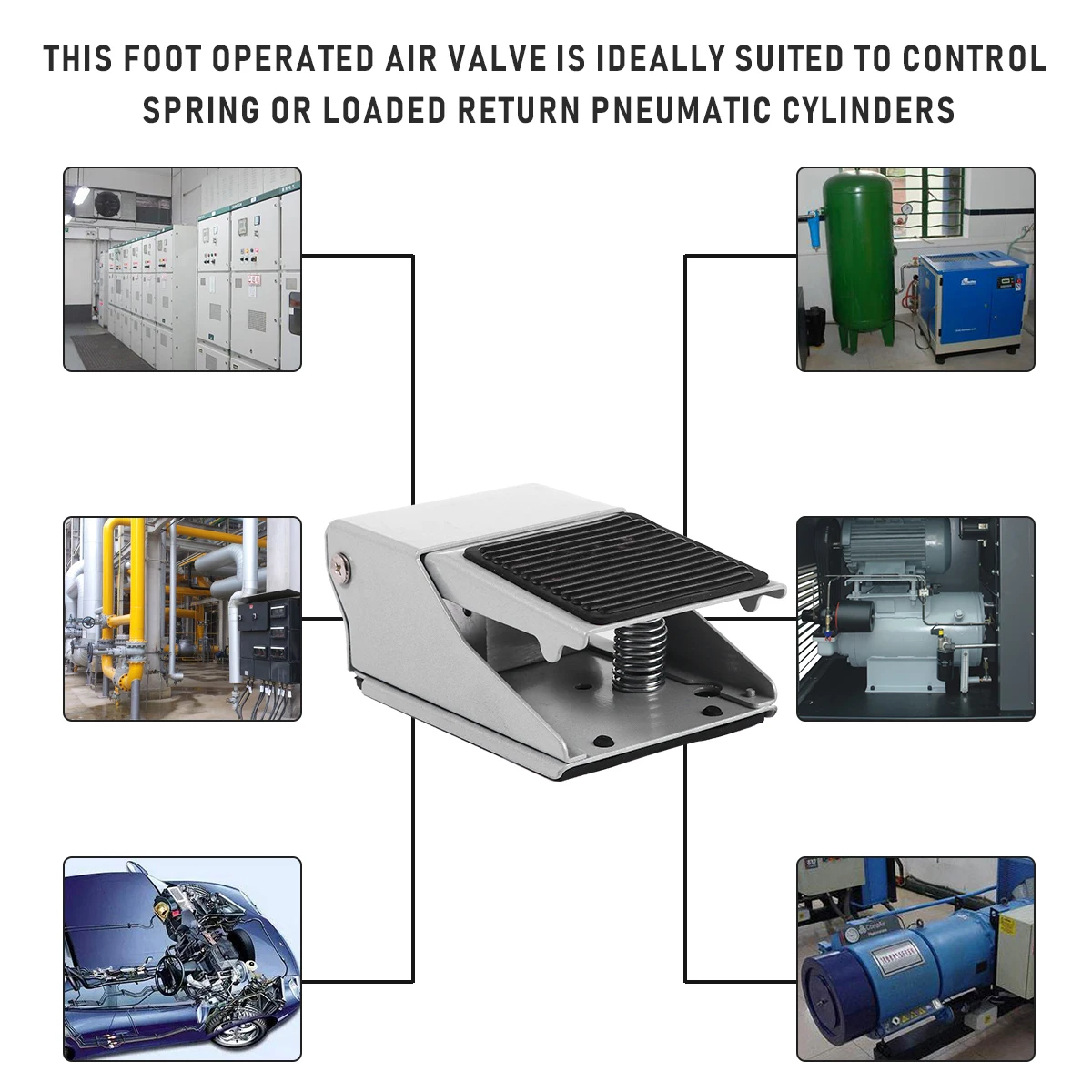 

Foot Valve Switch Pressure Control Pedal Pneumatic Operated Air Abs 3 Way 2 Position