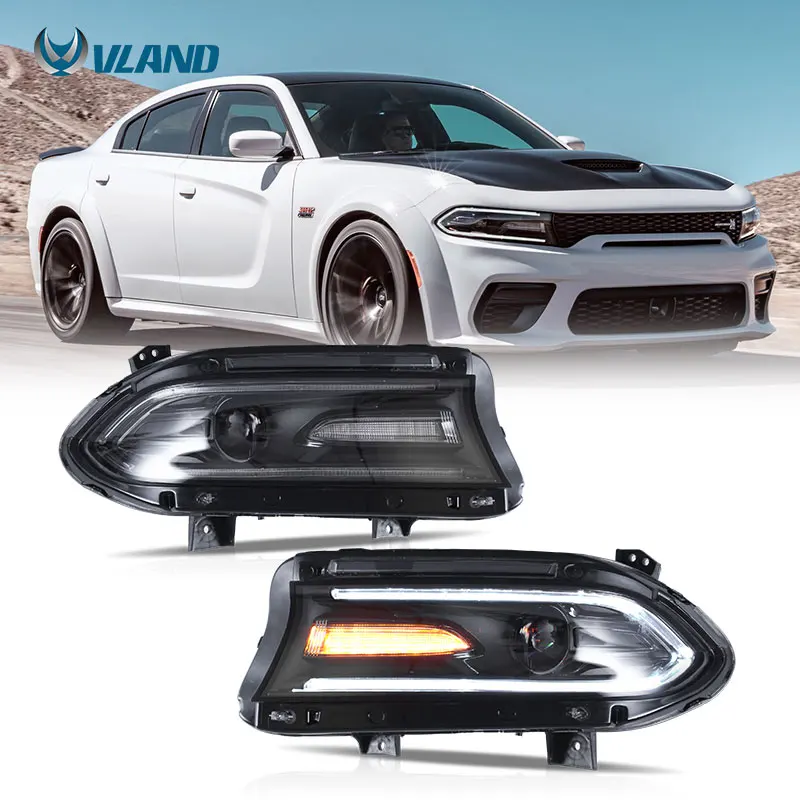 

VLAND Wholesale Factory LED Headlights 2015-UP Original Replacement R/T SRT Car Head Lights For Dodge Charger Headlamp