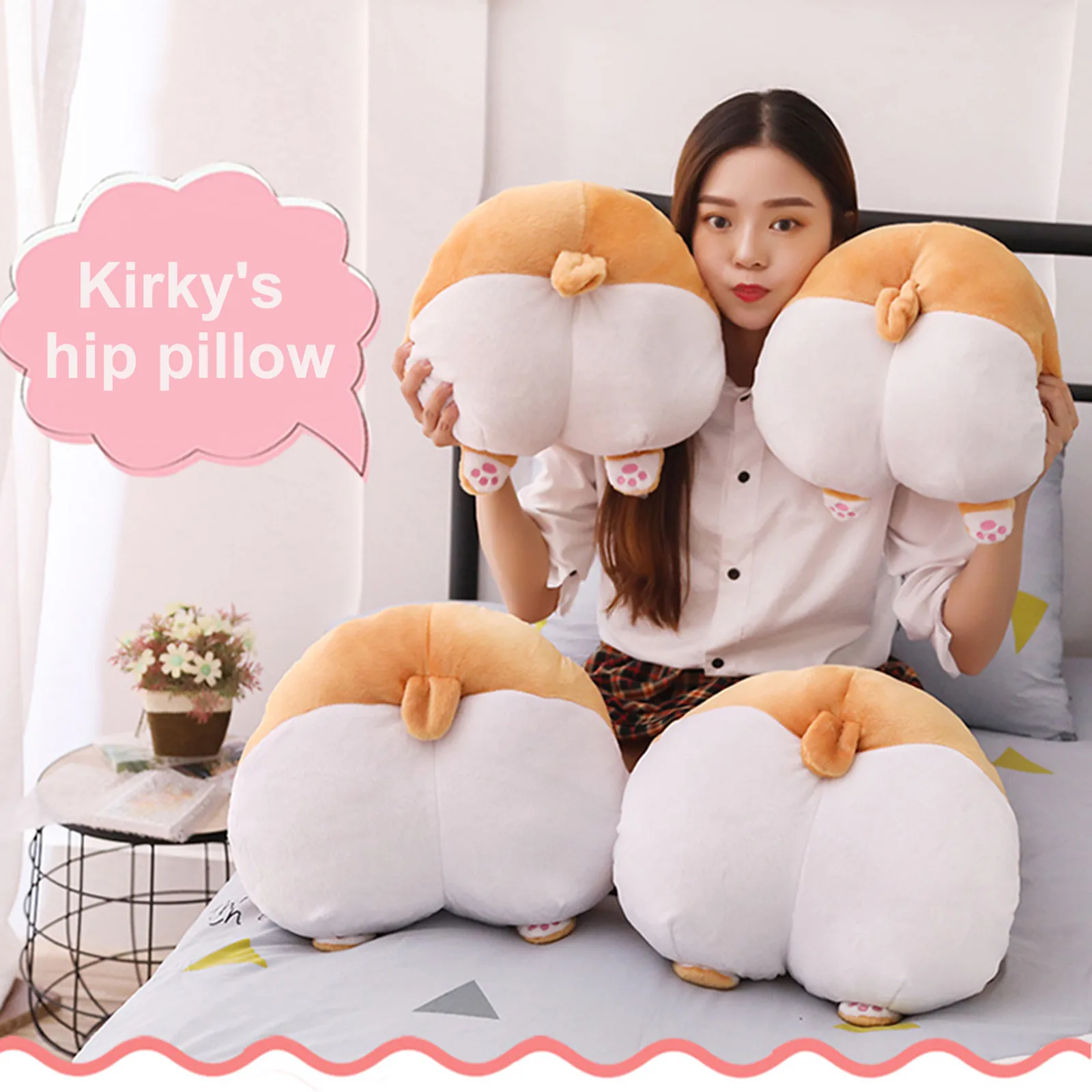 

Stuffed Children Hand Warmer Butt Doll Plush Shape Corgi Pillow Gift Dog Stuffed Plush Toy Office Pillows Cute Smooth Texture