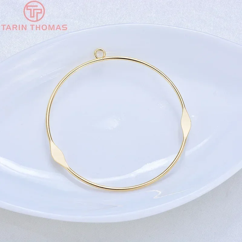 (3559)10PCS 48MM 24K Gold Color Plated Round Earrings Hoop High Quality DIY Jewelry Making Findings image 2