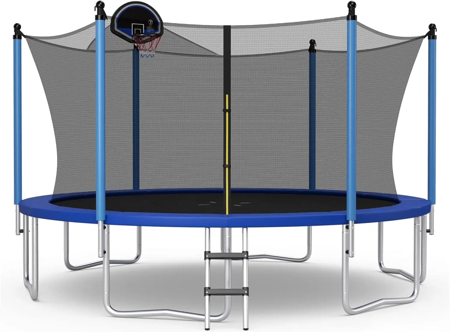 

Trampoline with Basketball Hoop 12 14 15 16 Ft Trampoline for Kids and Adults with Ladder ASTM Approved Outdoor Large Recreation