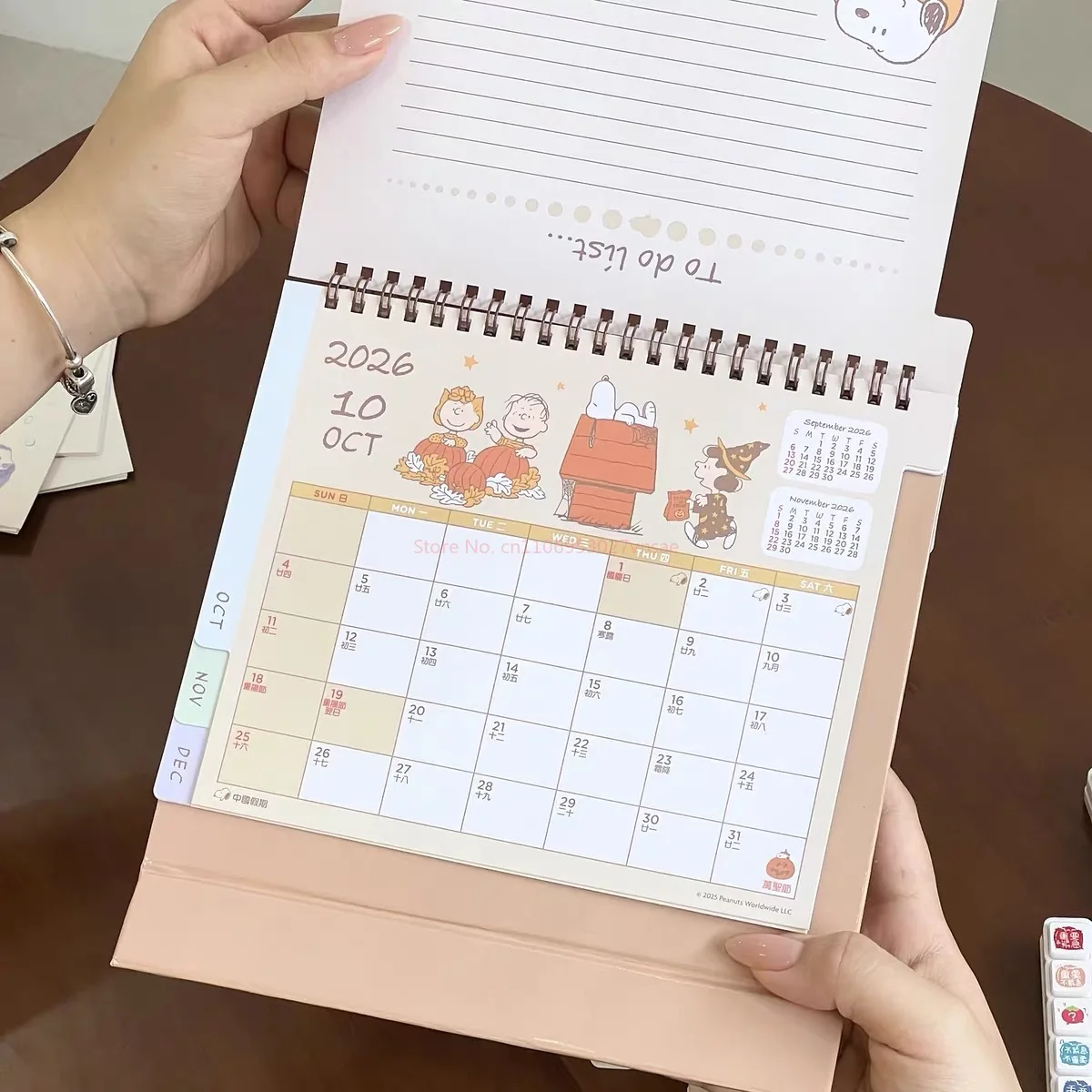 2026 سنوبي التقويم أنيمي الإبداعية بسيطة لفائف التقويم مخطط سطح المكتب يمكن ممزق مضحك الديكور مكتب القرطاسية الهدايا