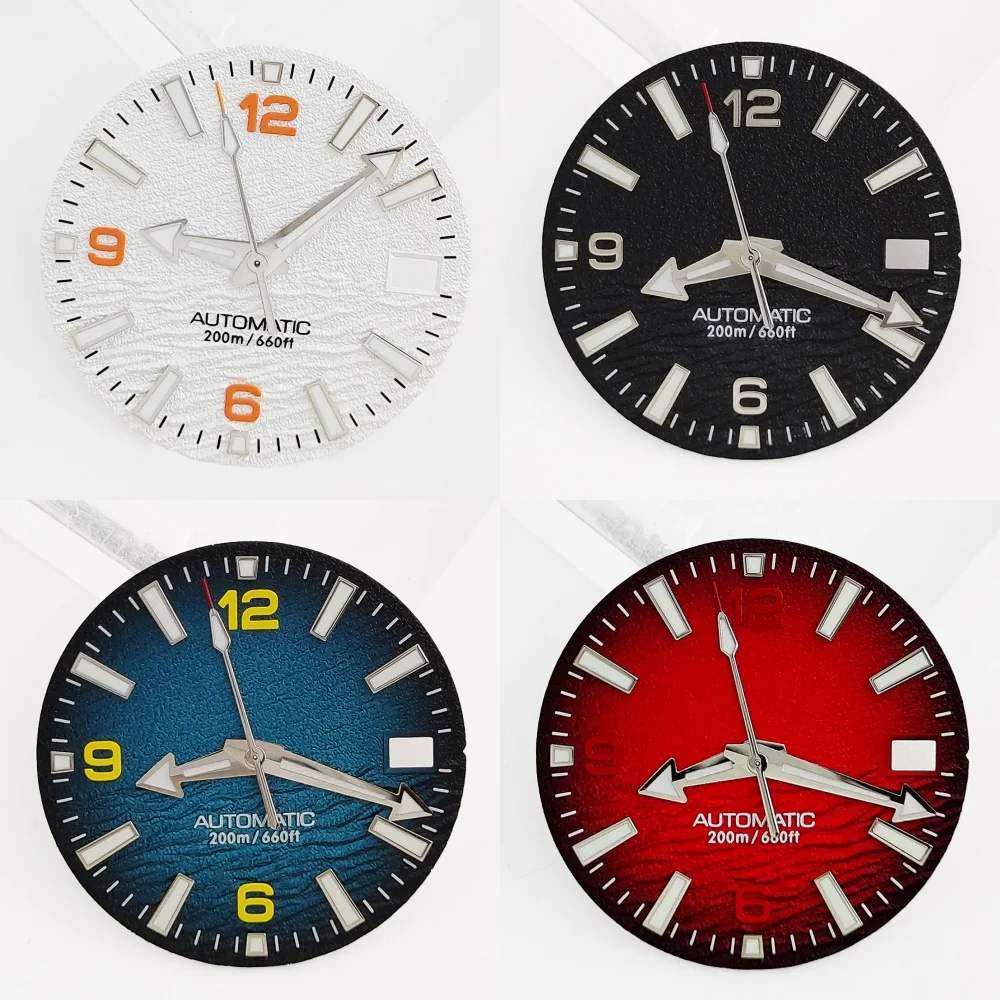 NH35 Dial 28.5mm Gradient Dial Green Luminous Dial Customized Logo Dial Compatible With NH35/NH36 Movement Watch Repair Parts