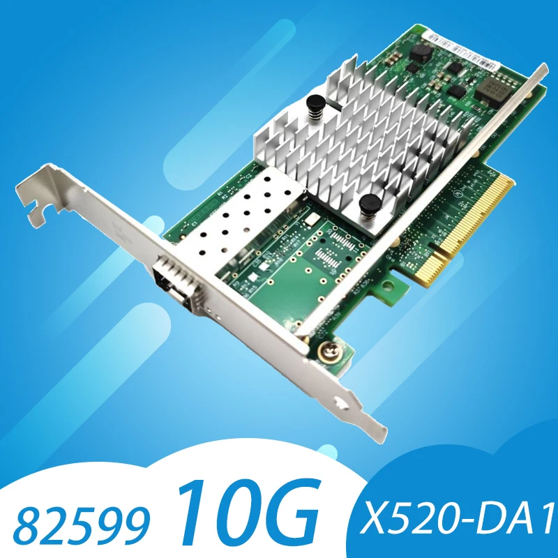 이더넷 네트워크 어댑터 인텔 82599EN X520-DA1, 1xSFP + 포트 PCI-E x8,x16 M.2 NIC 카드, 윈도우 서버, 7, 8, 10, VM웨어 지지대, 10GB