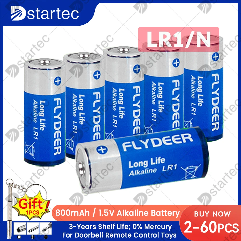 Щелочные батарейки размера LR1 N, 2–60 шт., для игрушек, динамиков, плеер, пульт дистанционного управления, 800 мАч LR 1 AM5 E90 MN9100, 910A, сухая батарея 1,5 В