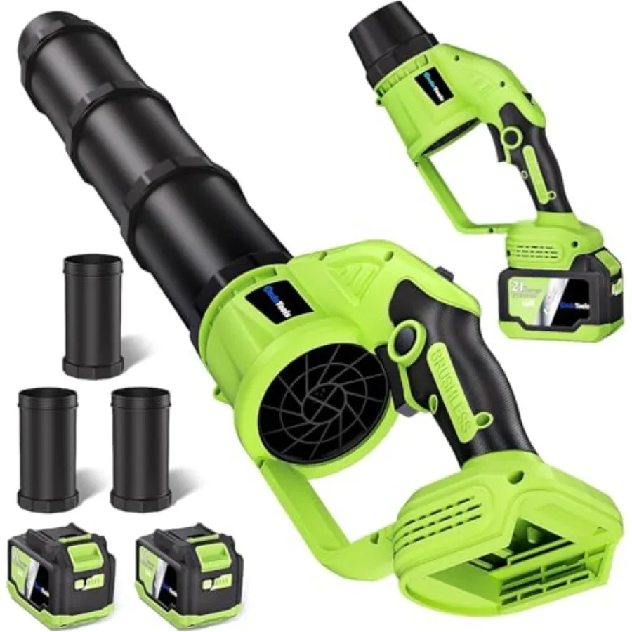 

Brushless Cordless Leaf Blower with 2x 4.0Ah Batteries and Fast Charger 650 CFM 150 MPH Brushless Battery Powered Leaf Blower 4