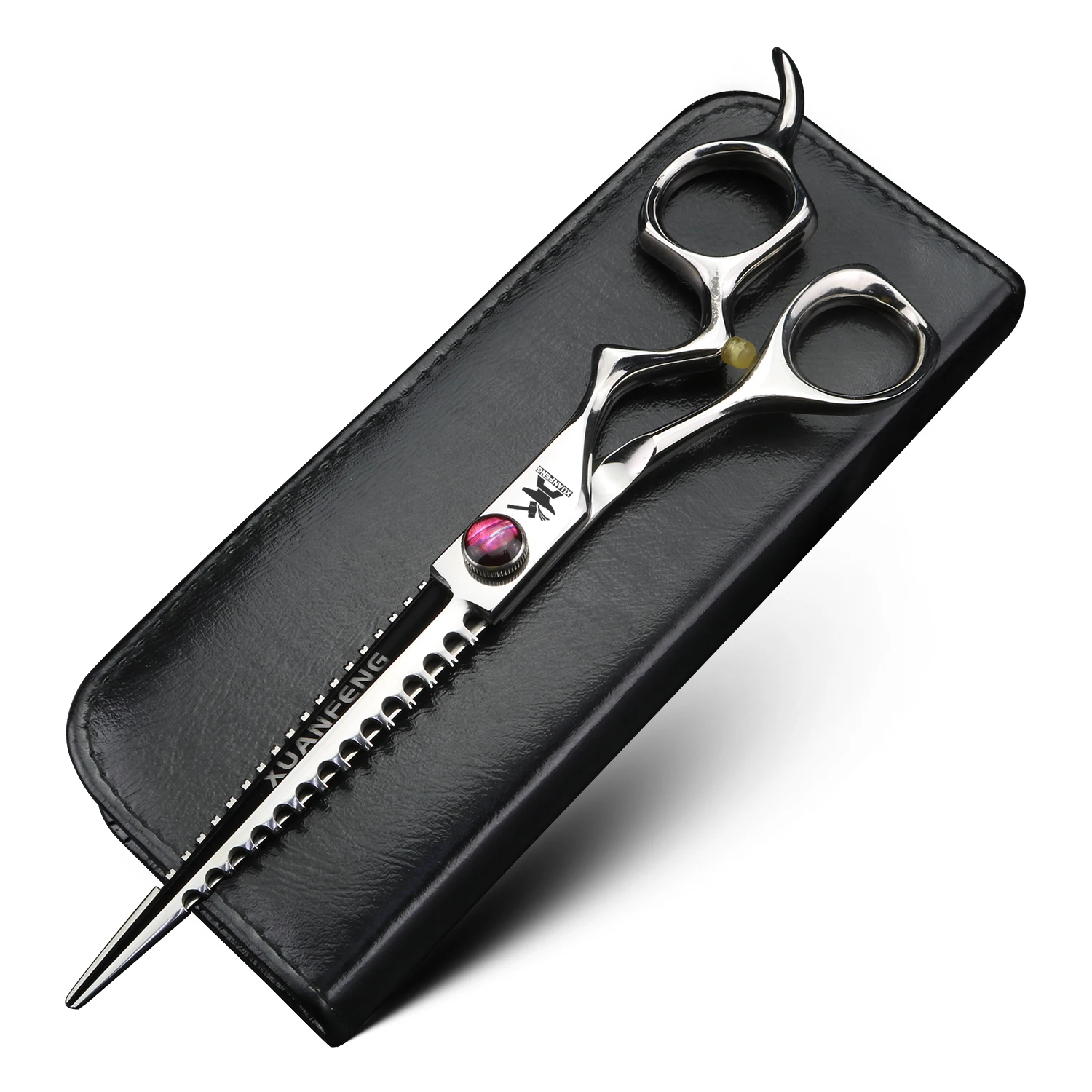 XUANFENG 7 inch toothed hairdresser's scissors, hair salon styling tool, cutting scissors