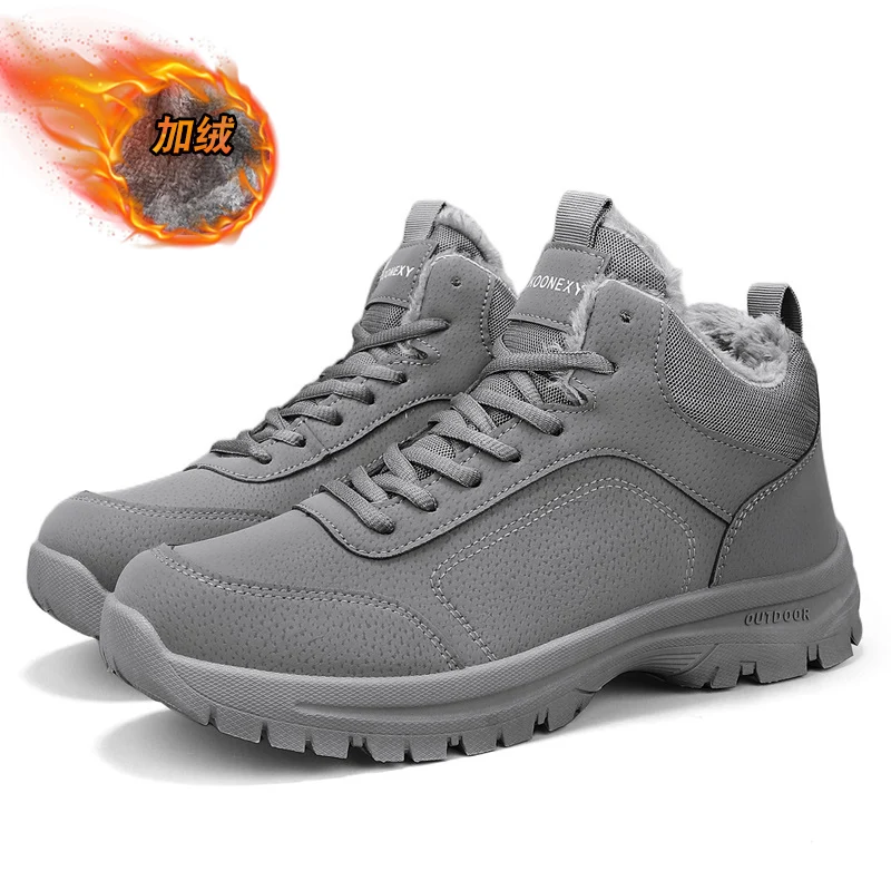 Men Winter Boots Thermal Snow Boots For Men Waterproof Anti Slip Warm Plush Hiking Shoes Lightweight Outdoor Work Boots