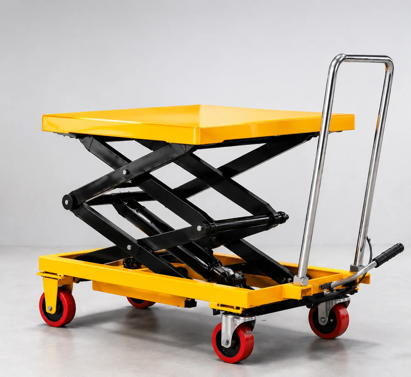 Lightweight Mini Manual Mobile Lift Work Platform, Adjustable Height Lifting Table for Workshop Laboratory Use