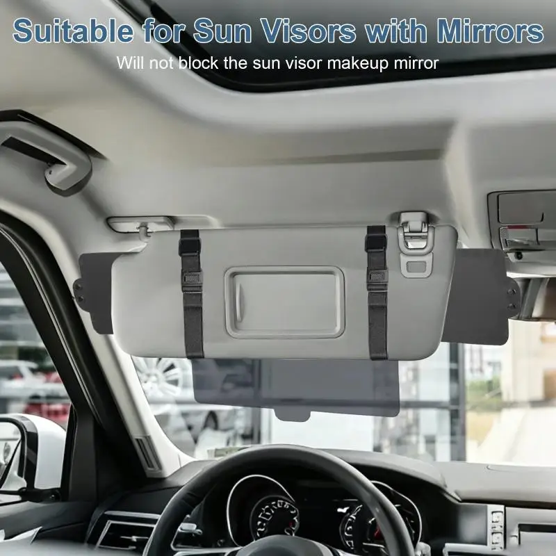 Car Sun Visor Extension Adjustable Side Sunshade with Card Slots Pen Holder for SUV Driver and Passenger Use