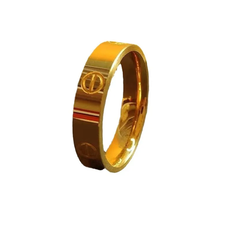 9999 24K Echte Gouden Ring Paar Ring Mannen en Vrouwen Eenvoudige Effen Ring Draad Licht Luxe Ins Ring trouwringen