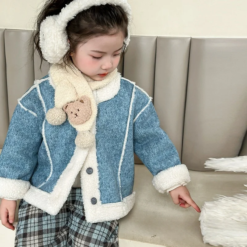 thiened-fce-children's-winter-outfit-2025-plu-coat-and-plaid-pants-two-piece-set-baby-boys-girls-warm-clothing-set